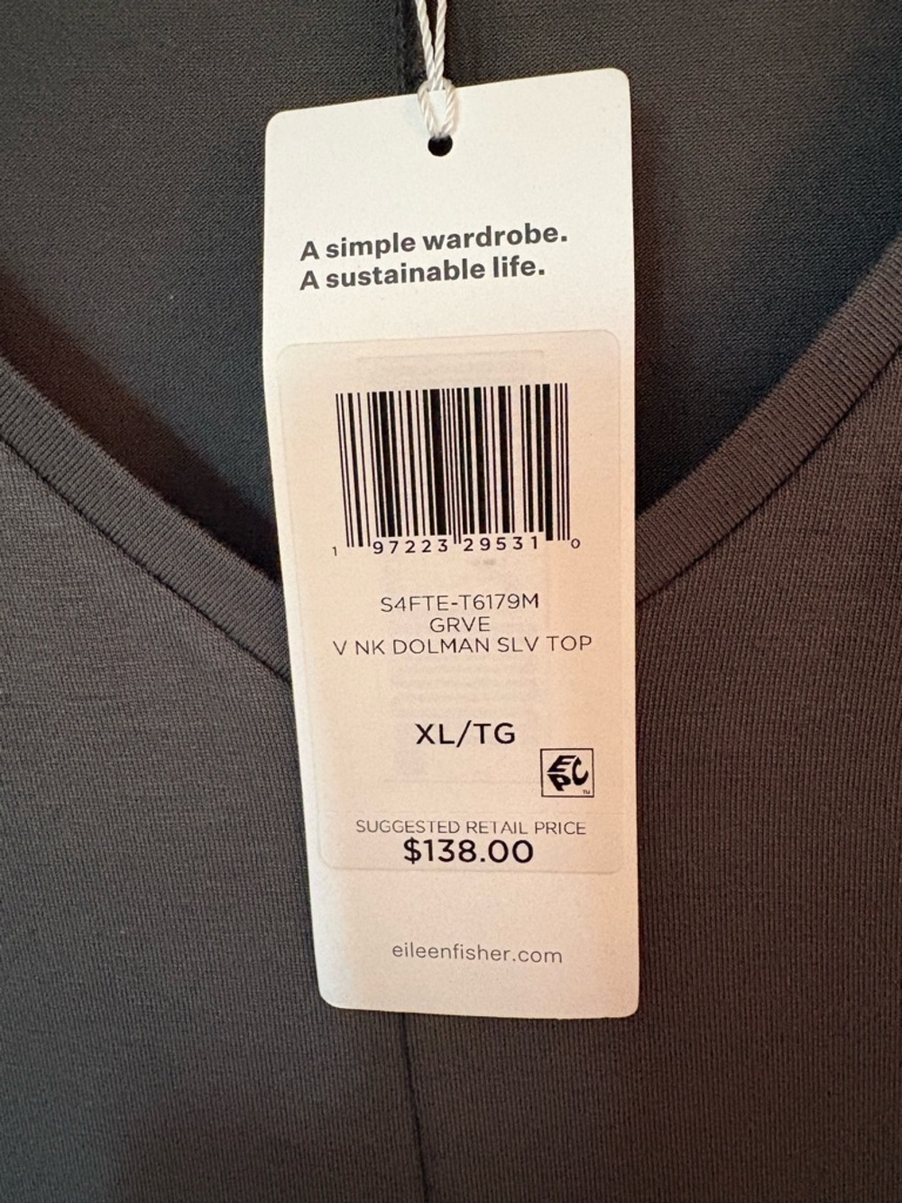 Eileen Fisher V-Neck Relaxed Dolman Sleeve Top - Picture 4 of 7